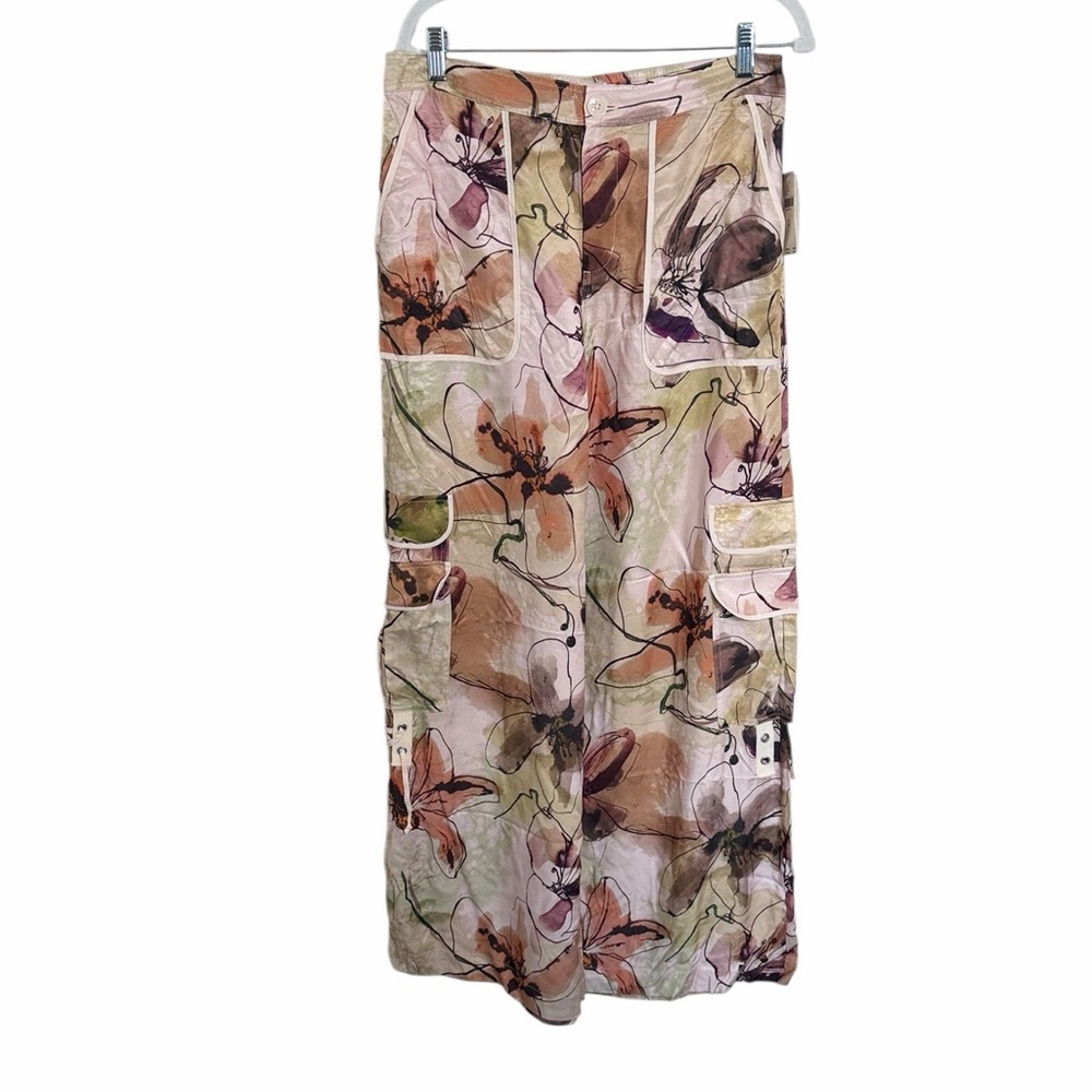 NWT By Anthropologie Palazzo Utility Pants Floral Size 10